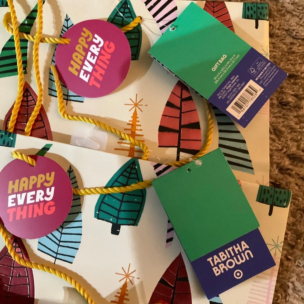 3-Medium Vogue Gift Bag Foil - Tabitha Brown for Target: Botanical